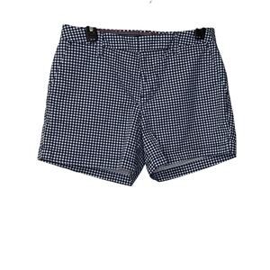 Tommy Hilfiger Hollywood Navy Checkered Flat Front Shorts 4 Stretch Cotton